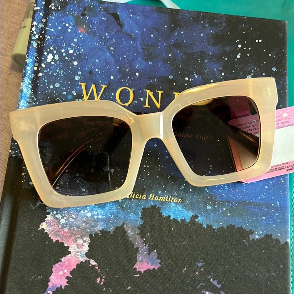 Stylish Cream Sunglasses Betsey Johnson